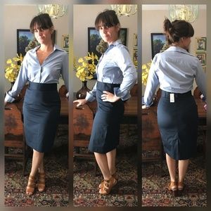 Banana Republic navy pencil skirt
